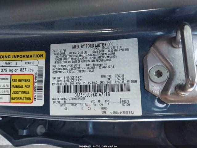 2019 FORD FUSION HYBRID SE 9