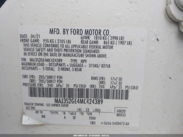2021 FORD ECOSPORT SE 9