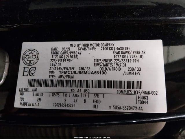 2021 FORD ESCAPE TITANIUM 9