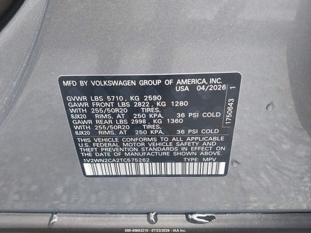 2026 VOLKSWAGEN ATLAS SE WITH TECHNOLOGY 9