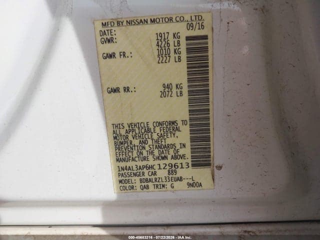 2017 NISSAN ALTIMA 2.5 SL 9