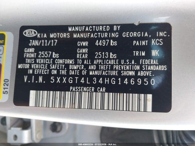 2017 KIA OPTIMA LX 9