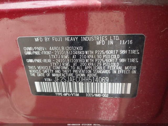 2017 SUBARU FORESTER 2.5I PREMIUM 9
