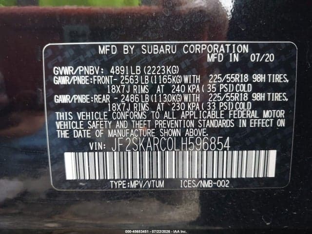 2020 SUBARU FORESTER SPORT 5