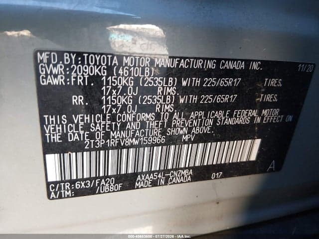 2021 TOYOTA RAV4 XLE 9