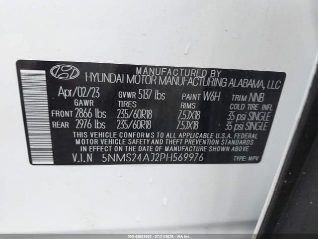 2023 HYUNDAI SANTA FE SEL 9