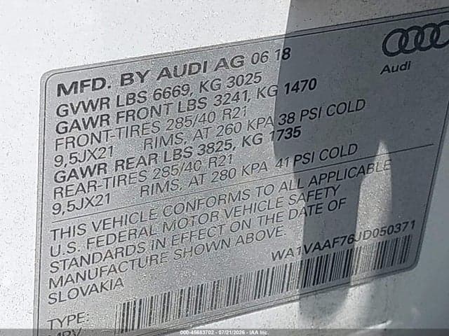 2018 AUDI Q7 3.0T PREMIUM 9