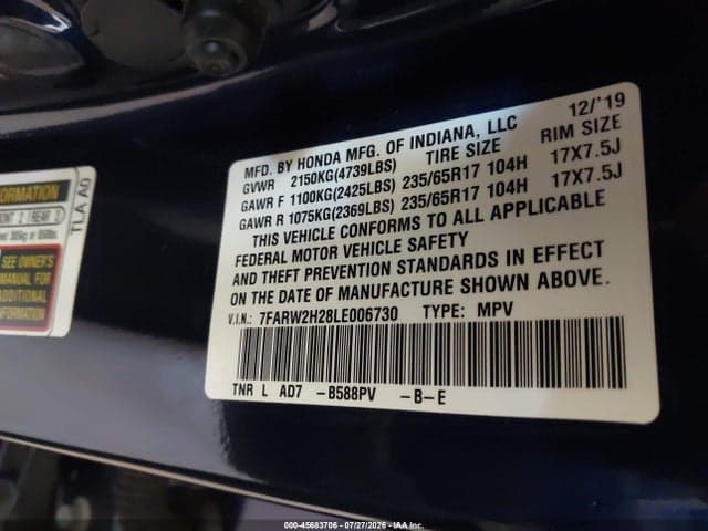 2020 HONDA CR-V AWD LX 9
