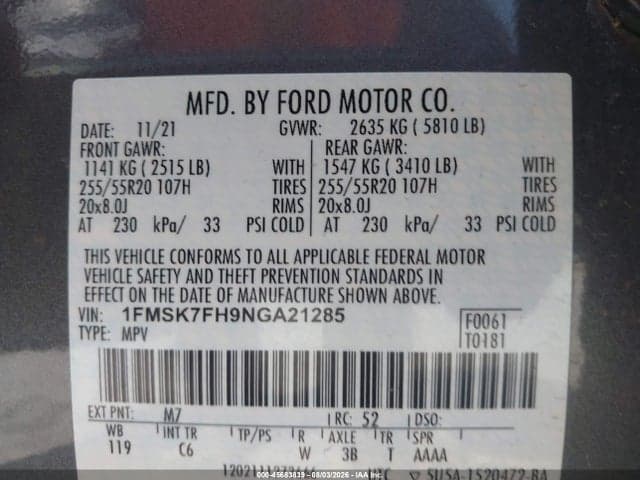 2022 FORD EXPLORER LIMITED 9