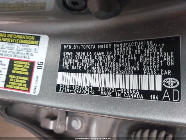 2017 TOYOTA COROLLA LE 9
