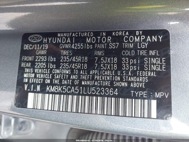 2020 HYUNDAI KONA ULTIMATE 9