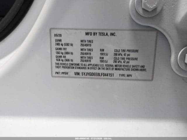 2020 TESLA MODEL Y LONG RANGE DUAL MOTOR ALL-WHEEL DRIVE 9