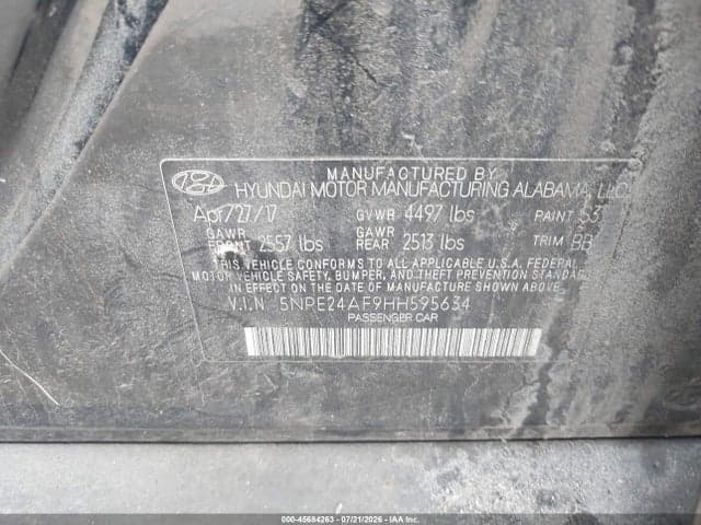 2017 HYUNDAI SONATA 9
