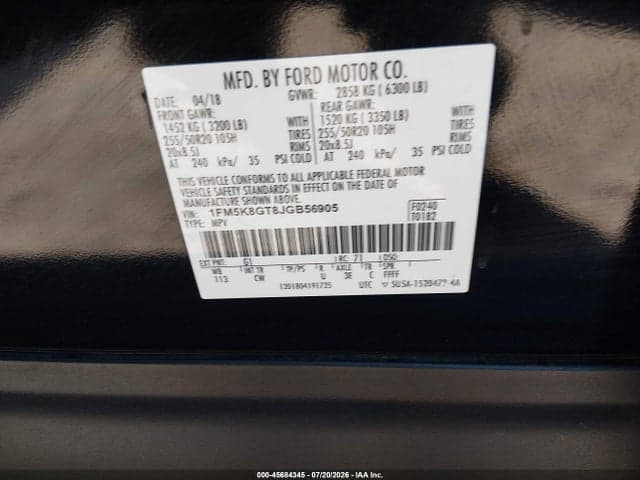 2018 FORD EXPLORER SPORT 9