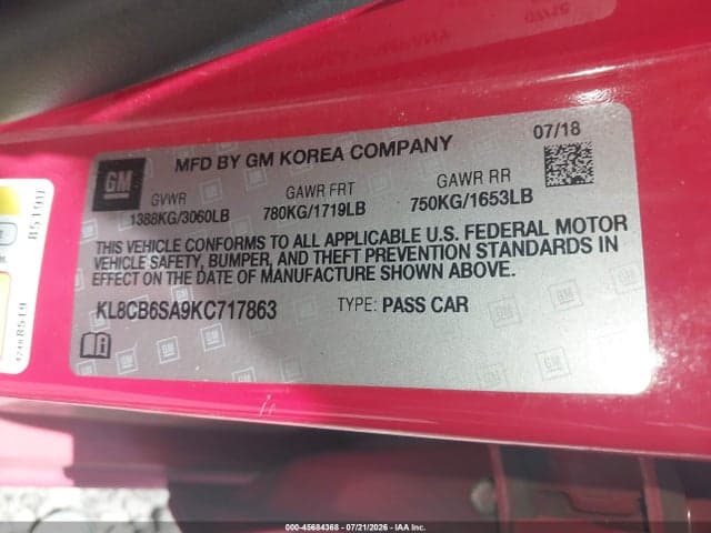 2019 CHEVROLET SPARK LS CVT 9