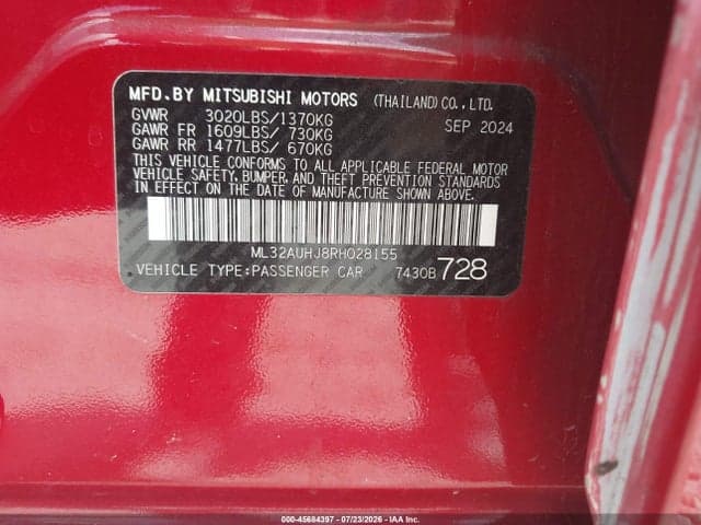 2024 MITSUBISHI MIRAGE ES/LE 9