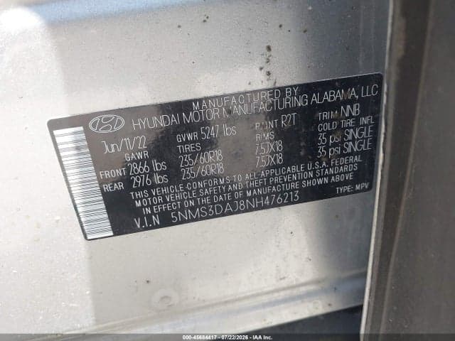 2022 HYUNDAI SANTA FE SEL 9