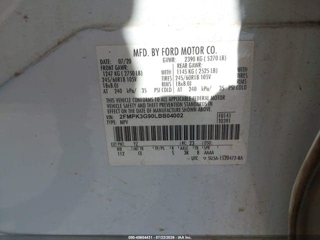 2020 FORD EDGE SE 9