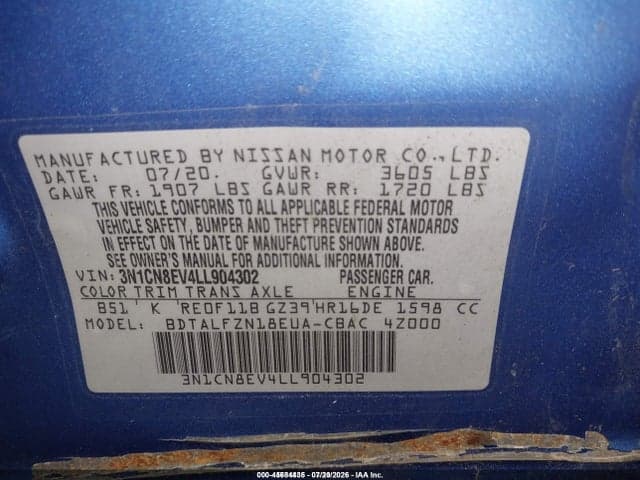 2020 NISSAN VERSA SV XTRONIC CVT 9