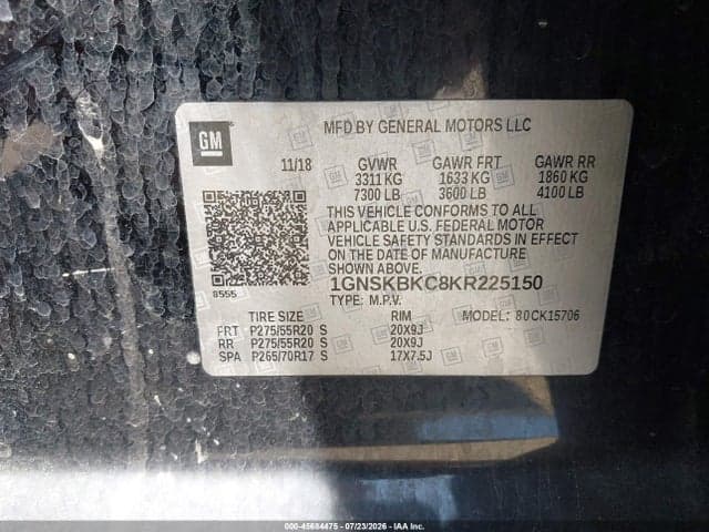 2019 CHEVROLET TAHOE LT 9
