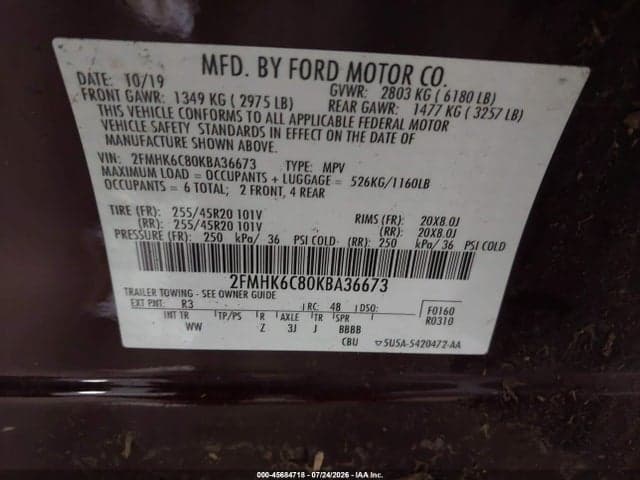 2019 FORD FLEX SEL 9