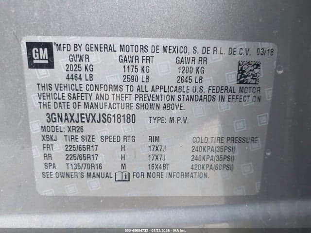 2018 CHEVROLET EQUINOX LT 9
