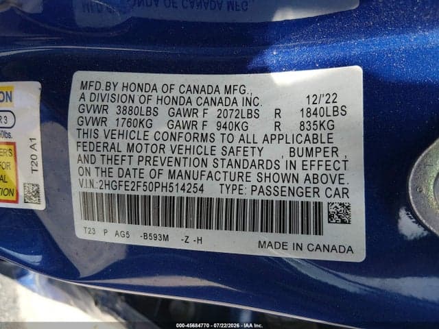 2023 HONDA CIVIC SPORT 9
