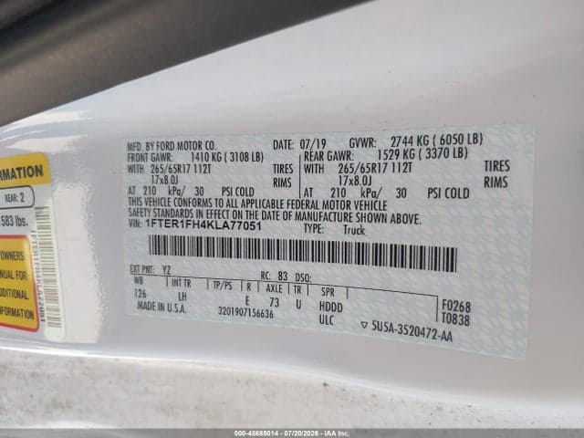 2019 FORD RANGER XL 9