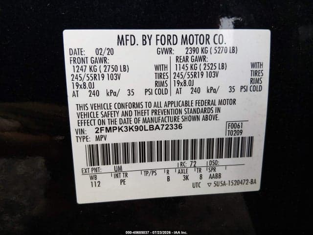2020 FORD EDGE TITANIUM 9