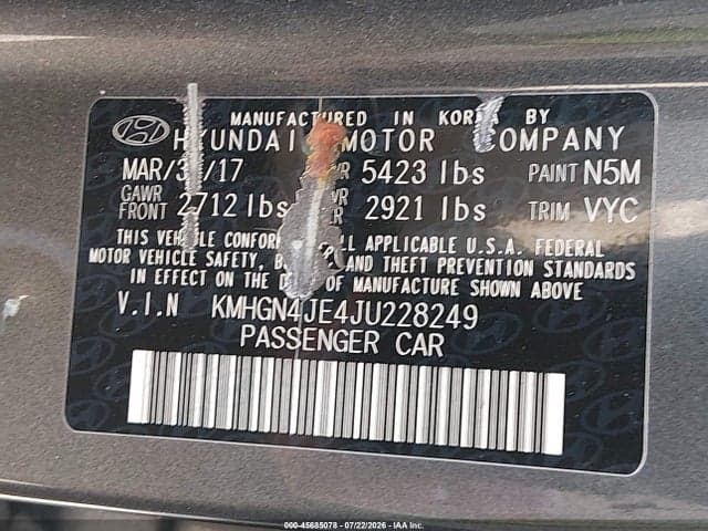 2018 GENESIS G80 3.8 9