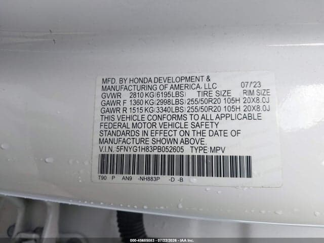 2023 HONDA PILOT AWD ELITE 9