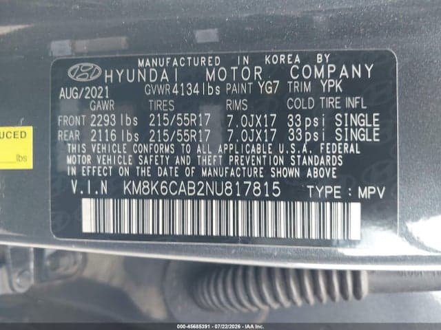 2022 HYUNDAI KONA SEL 9