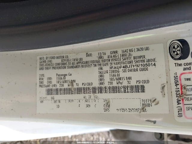 2017 FORD FIESTA SE 9
