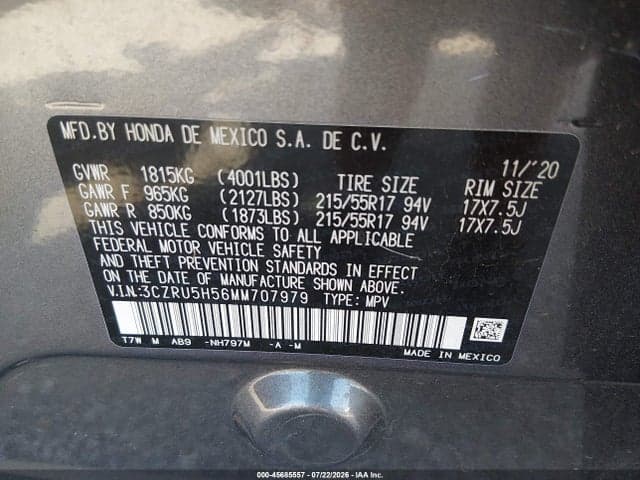 2021 HONDA HR-V 2WD EX 9