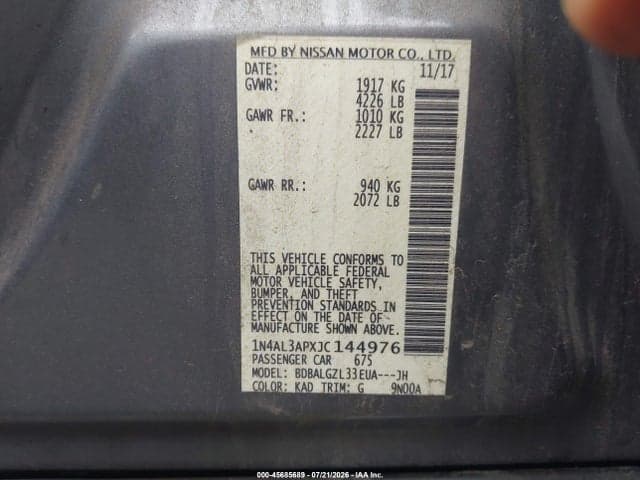2018 NISSAN ALTIMA 2.5 S 9