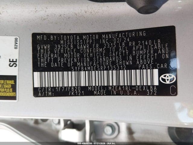 2024 TOYOTA COROLLA LE 9