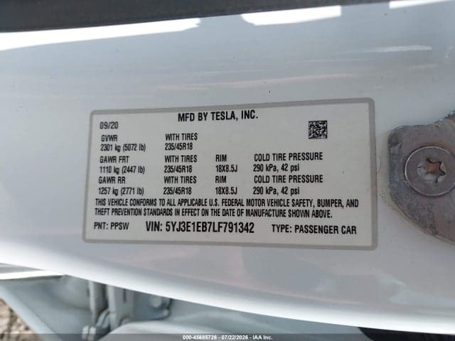 2020 TESLA MODEL 3 LONG RANGE DUAL MOTOR ALL-WHEEL DRIVE 9