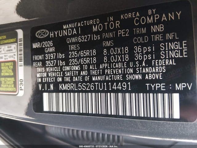 2026 HYUNDAI PALISADE SEL 7P 9