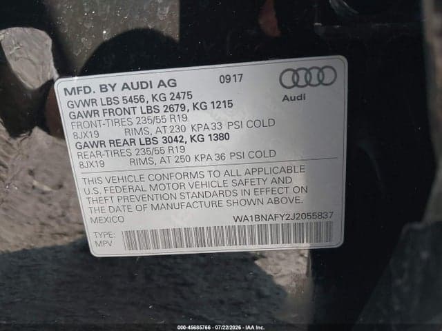 2018 AUDI Q5 2.0T PREMIUM/2.0T TECH PREMIUM 9