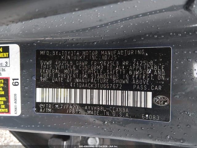 2026 TOYOTA CAMRY LE 9
