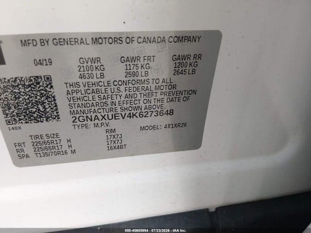 2019 CHEVROLET EQUINOX LT 9