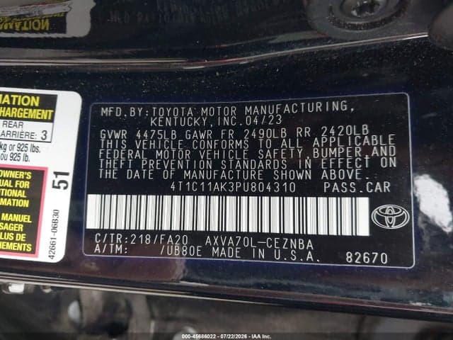 2023 TOYOTA CAMRY LE 9