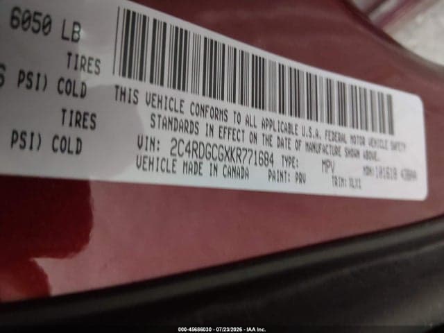 2019 DODGE GRAND CARAVAN SXT 9
