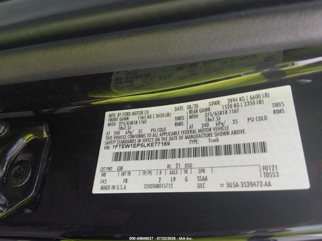 2020 FORD F-150 XLT 9
