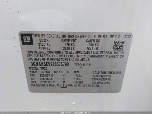 2018 CHEVROLET EQUINOX LT 9