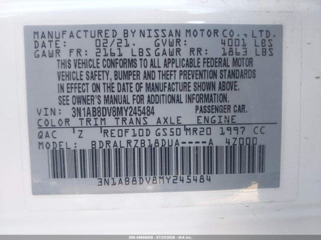 2021 NISSAN SENTRA SR XTRONIC CVT 10