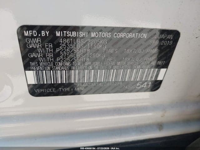 2020 MITSUBISHI OUTLANDER SE 2.4 S-AWC 9