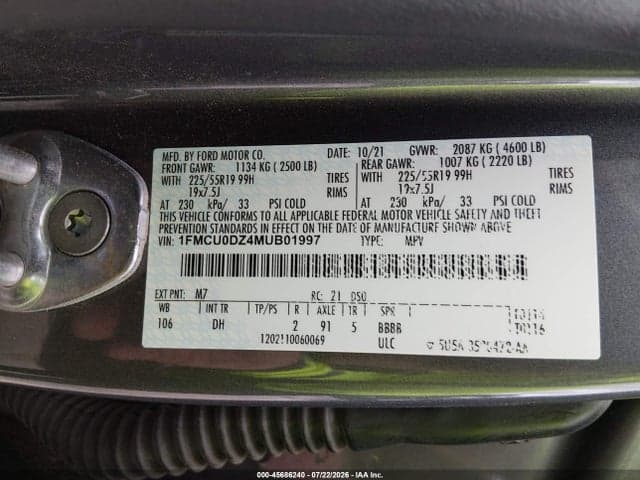2021 FORD ESCAPE TITANIUM HYBRID 9