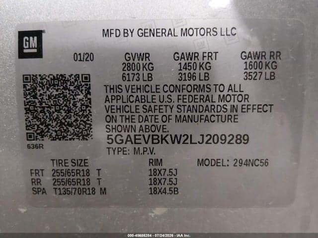 2020 BUICK ENCLAVE AWD PREMIUM 9