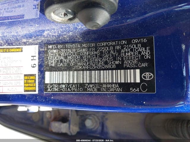 2017 TOYOTA PRIUS FOUR TOURING 10